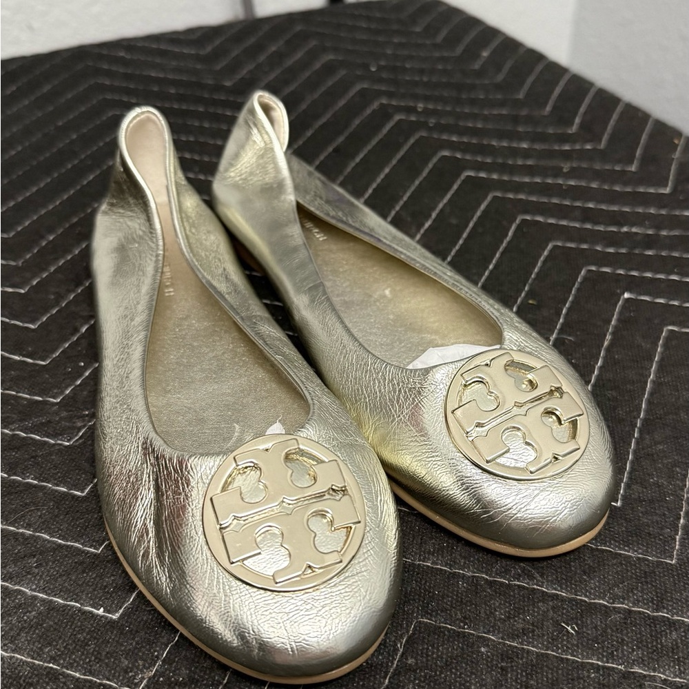 Tory Burch Metallic Gold Loafers